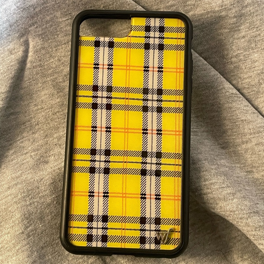 Wildflower yellow plaid phone case for iPhone 7